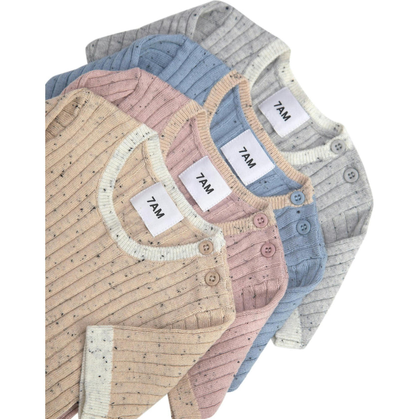 Ribbed Knit Short Sleeve Retro Top