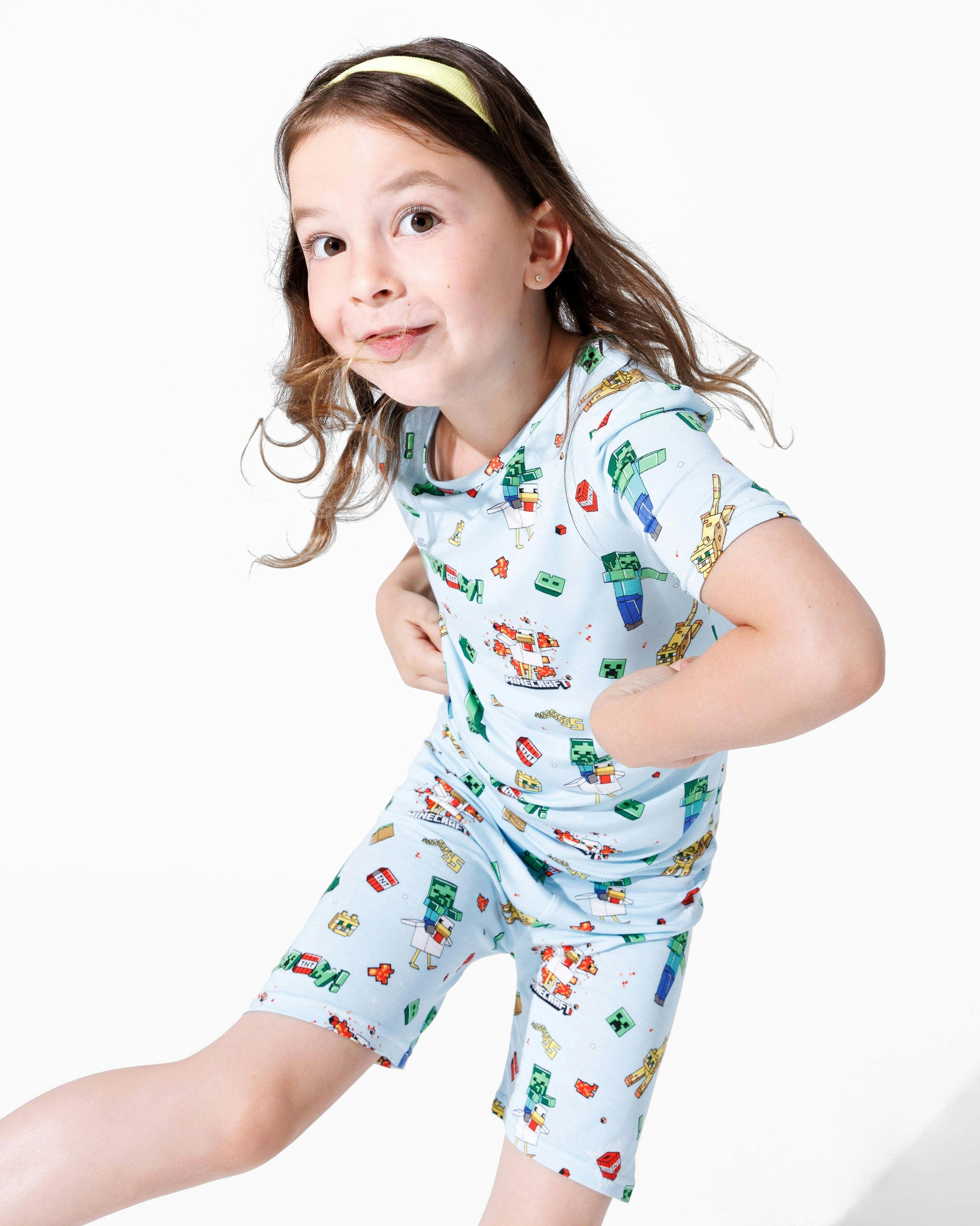 Minecraft: Chicken Jockey Bamboo Kids Pajama Short Set