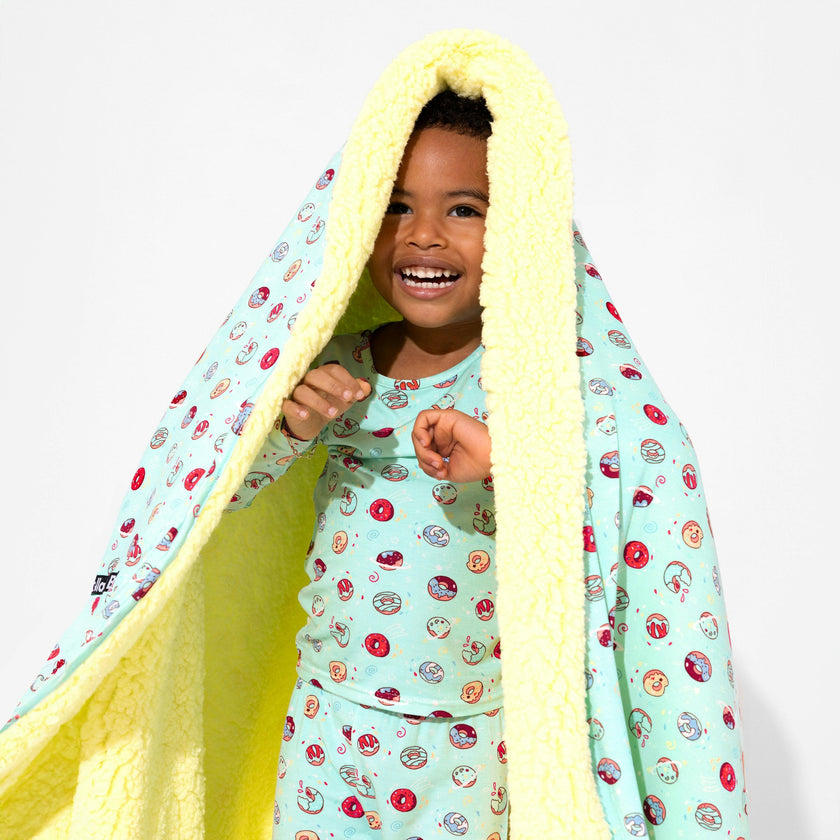 Blue Space Donut Bamboo Kids Pajamas