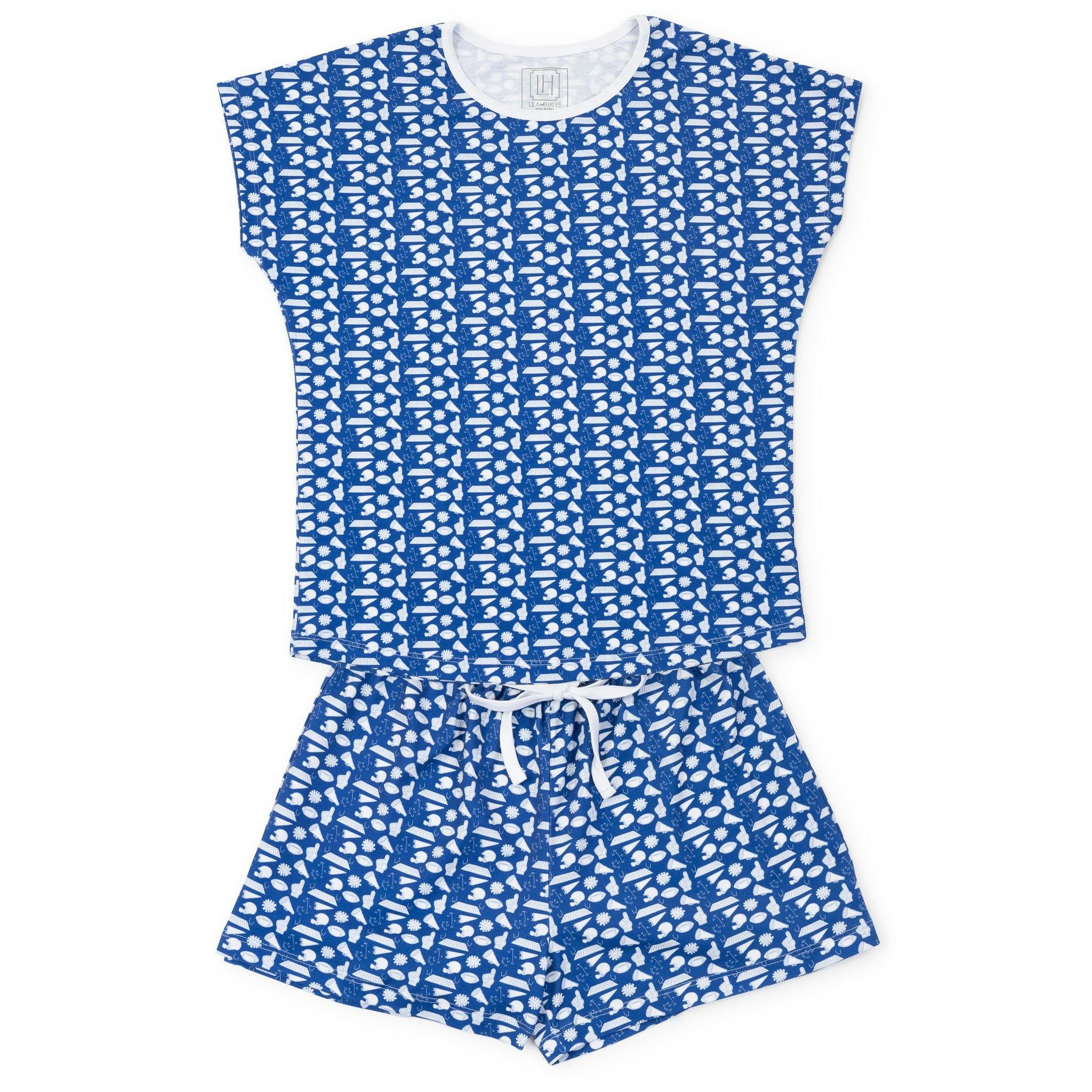 Riley Women's Pajama Short Set - Pep Rally Blue