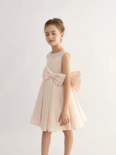 Pink Melinda Pearl Double Bow Dress