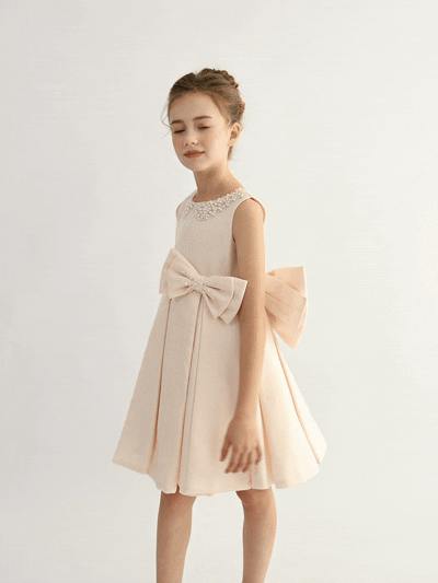 Pink Melinda Pearl Double Bow Dress
