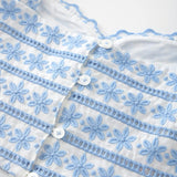 Odessa Frill Embroidered Top