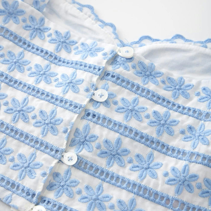 Odessa Frill Embroidered Top