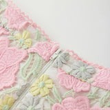 Estella Frill Embroidered Mini Skirt