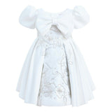 Ivory Leona Floral Teacup Bow Dress