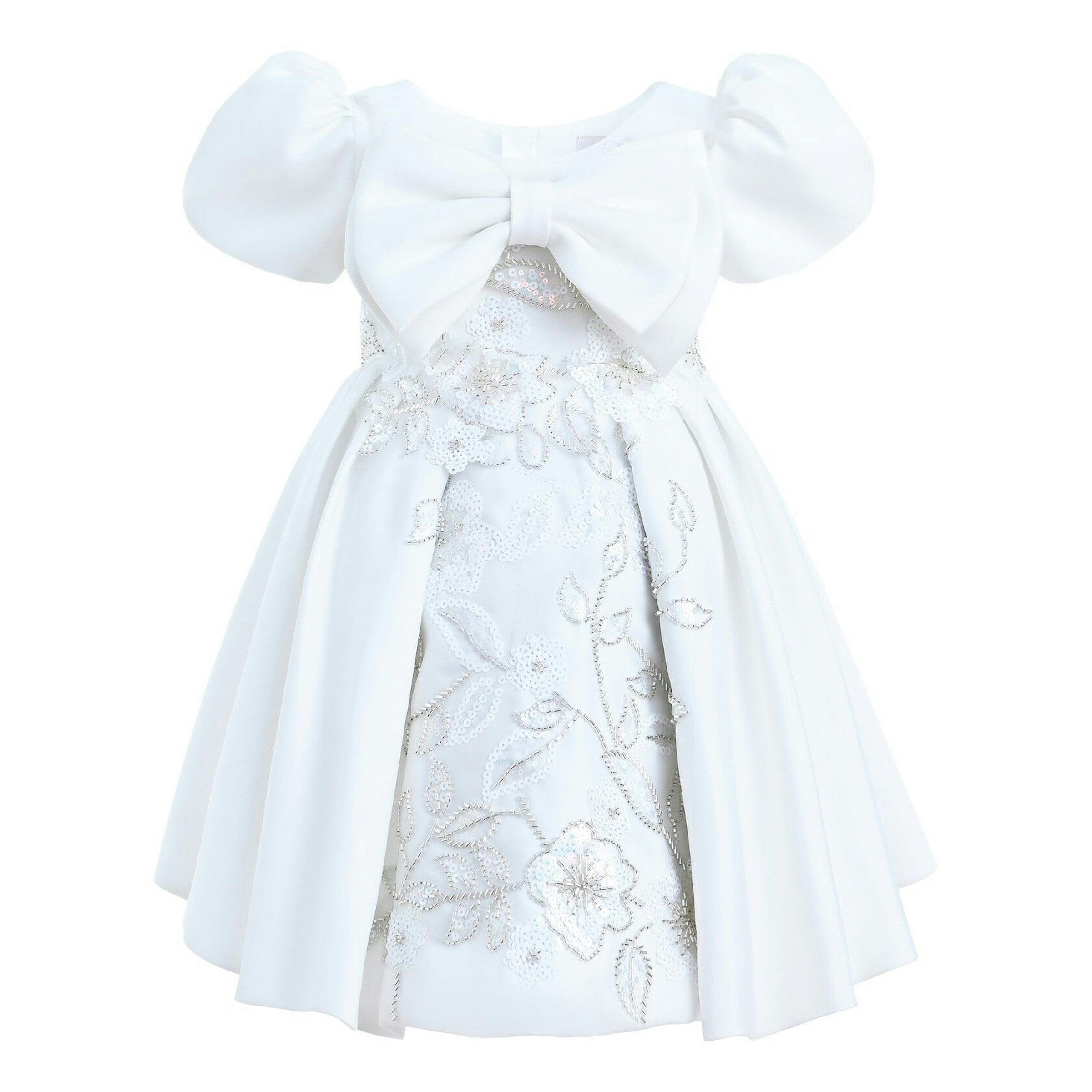 Ivory Leona Floral Teacup Bow Dress