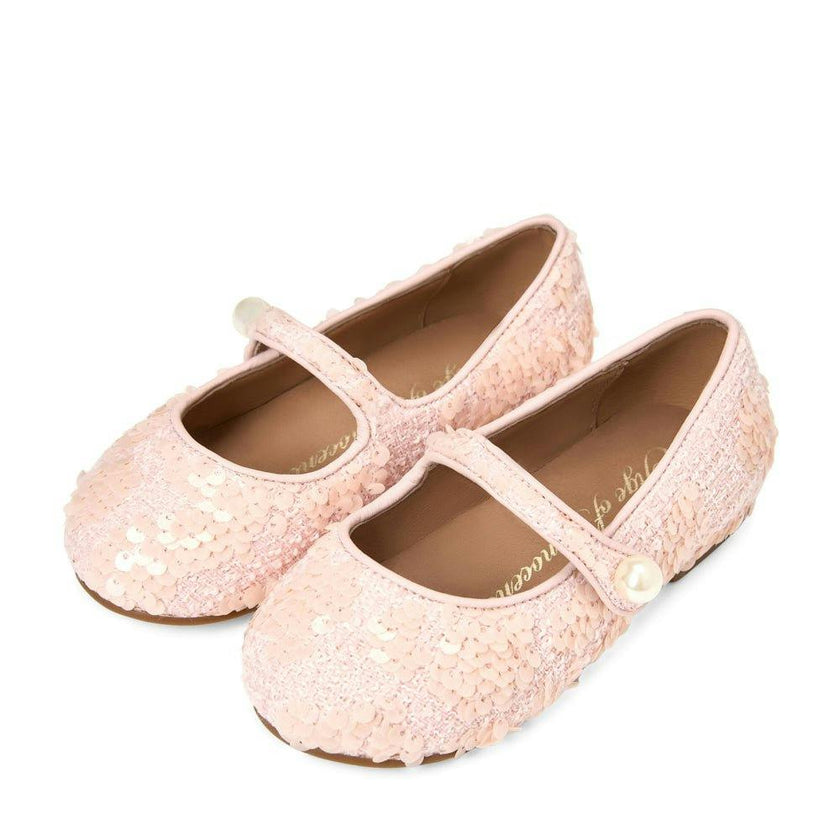 Elin 2.0 Sequins Pearl Button Mary Jane Shoes