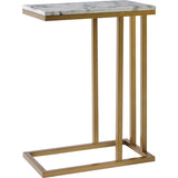 Marmo Modern Marble-Look C Shape Side Table