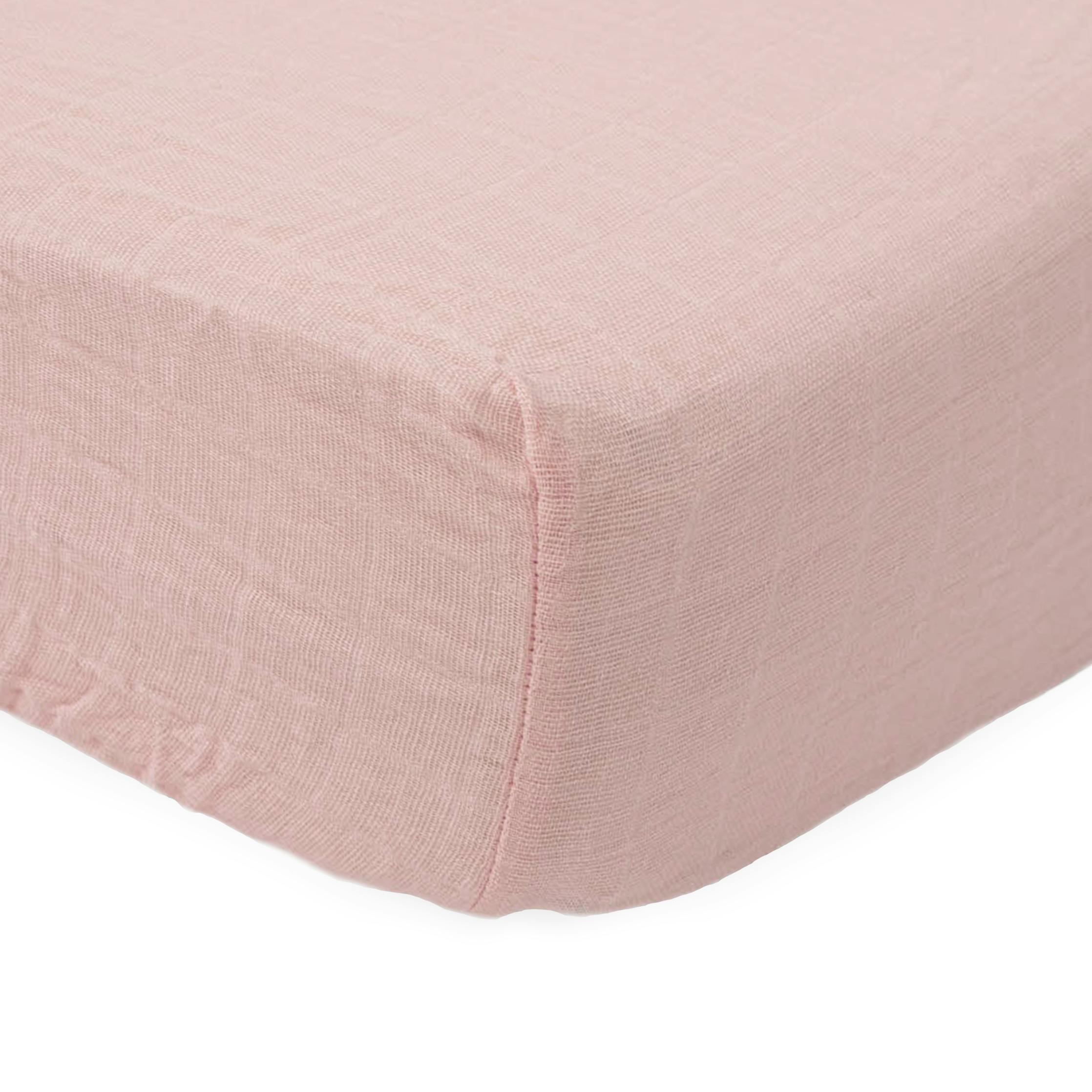 Cotton Muslin Crib Sheet - Light Pink