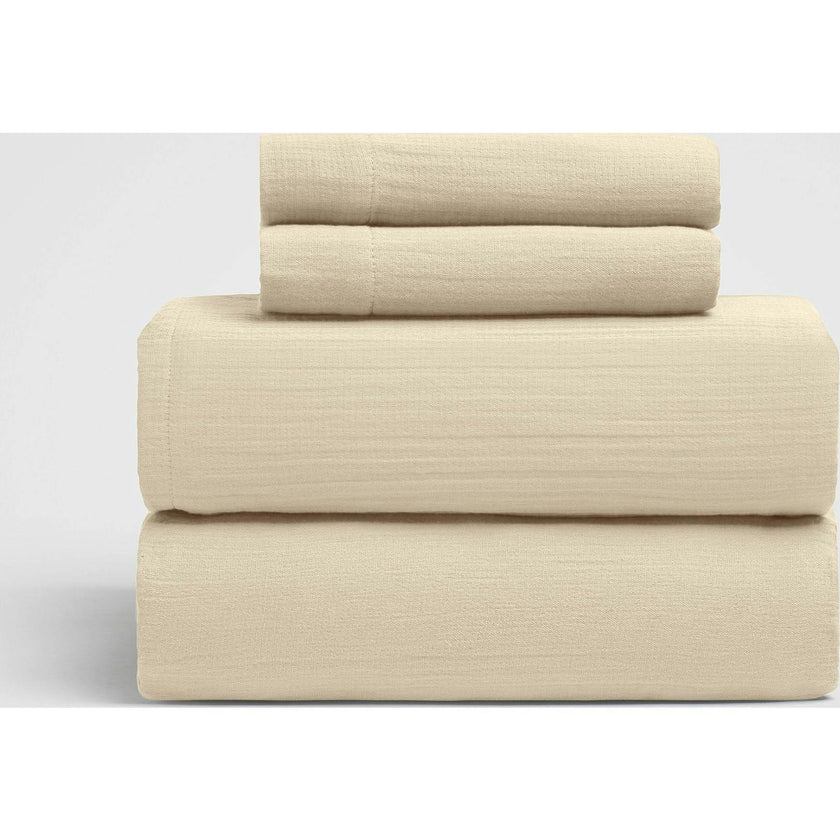 Dune Crinkled Comfort 4-Piece Sheet Set, Beige