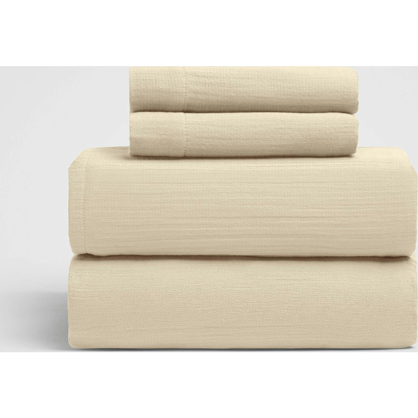 Dune Crinkled Comfort 4-Piece Sheet Set, Beige