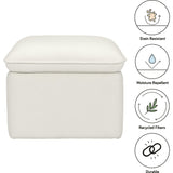 Cali Eco-Performance Fabric Storage Ottoman With USB Port