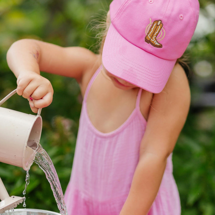 Cowgirl Boot Bow Baseball Hat (Baby, Youth)