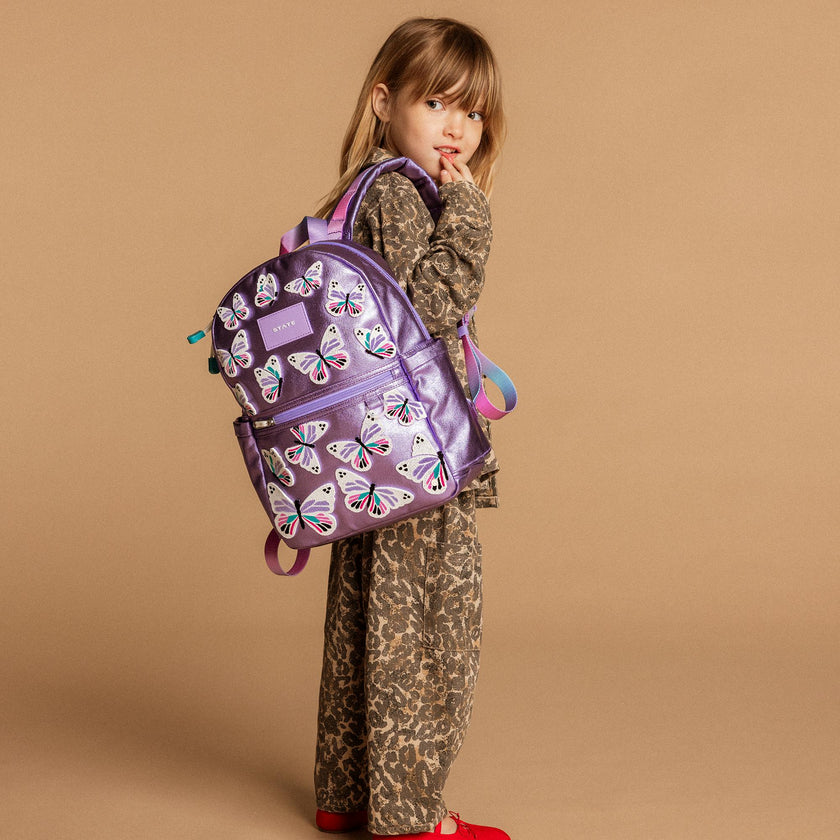 Kane Mini Backpack, Metallic 3D Butterfly