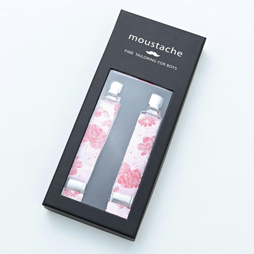 Pink and Red Floral Suspenders Set