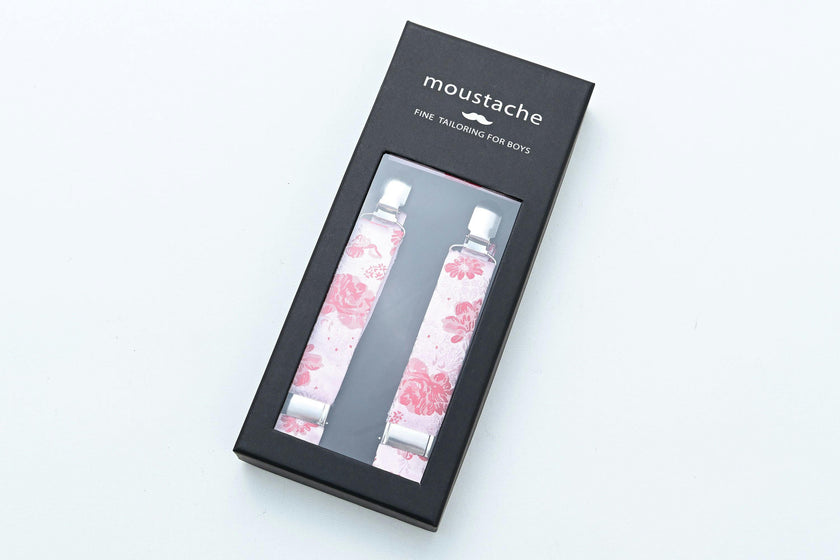 Pink and Red Floral Suspenders Set