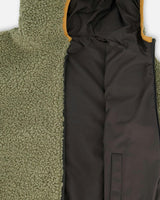 Reversible Mid-Season Sherpa Jacket Khaki