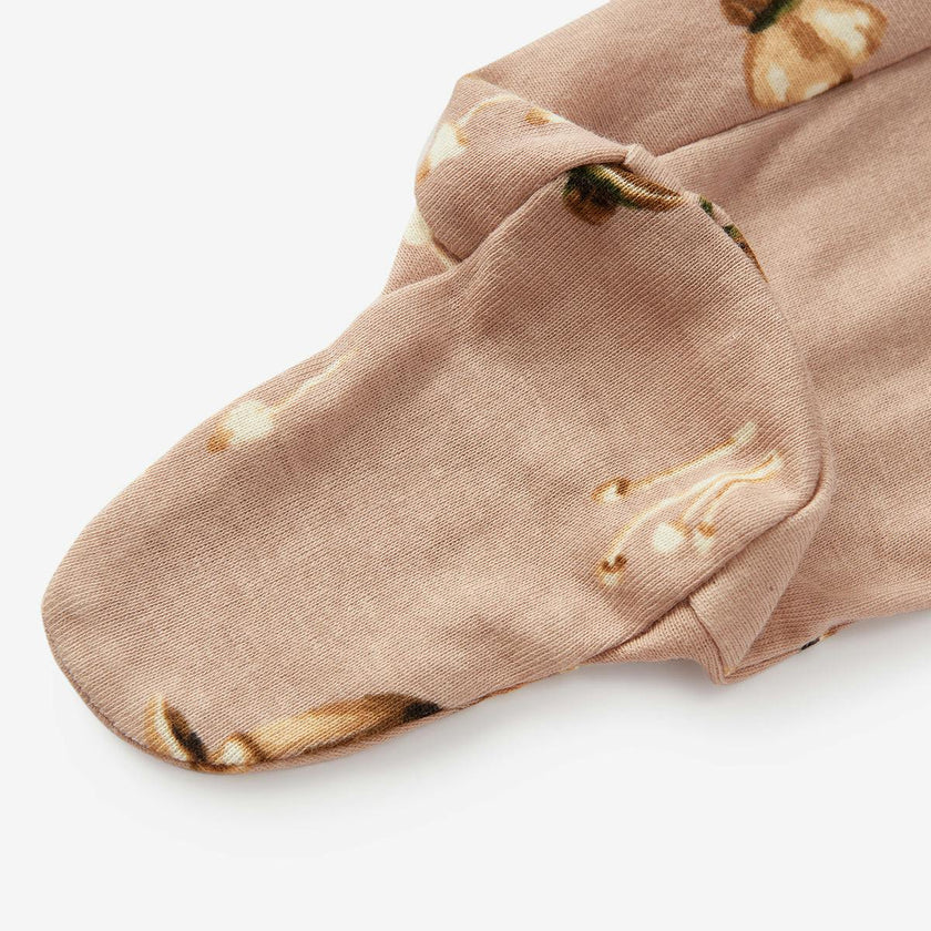 Mushroom Organic Cotton Zipper Footed Romper