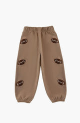 Brushed Fleece Jogger Pant with Football Patches, Taupe