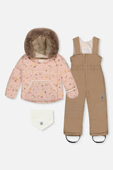 Baby Two Piece Snowsuit Pink Animal Print