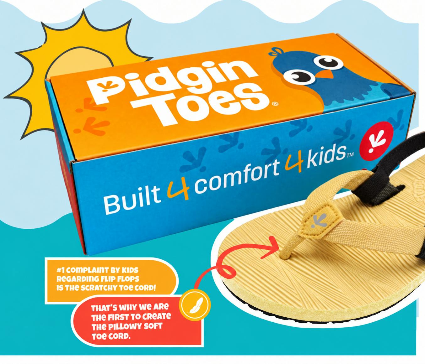 Pidgin Toes® Kids' Flip Flop, Banana