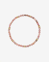 14K Gold Pink Rhodochrosite Segment Bead Bracelet