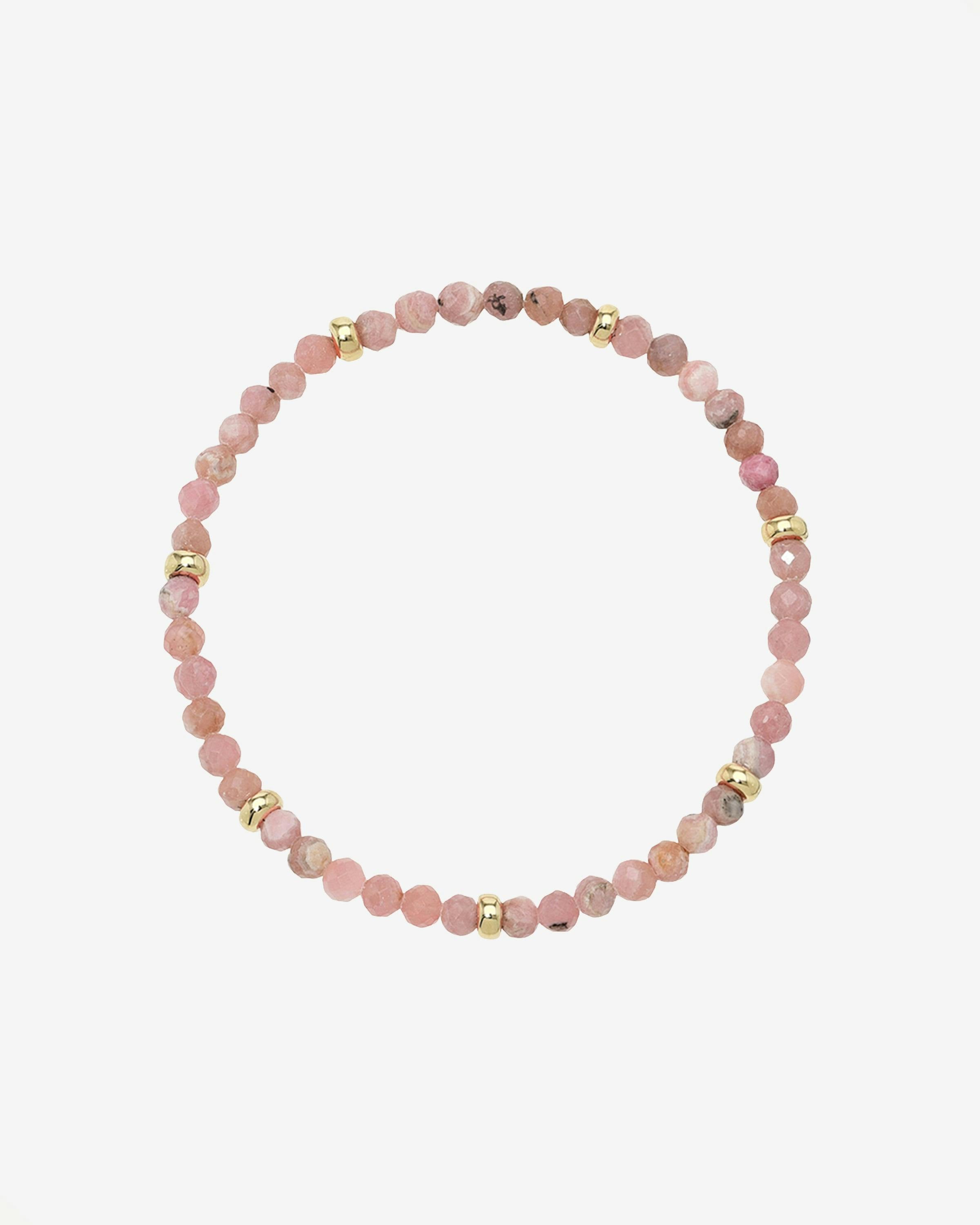 14K Gold Pink Rhodochrosite Segment Bead Bracelet