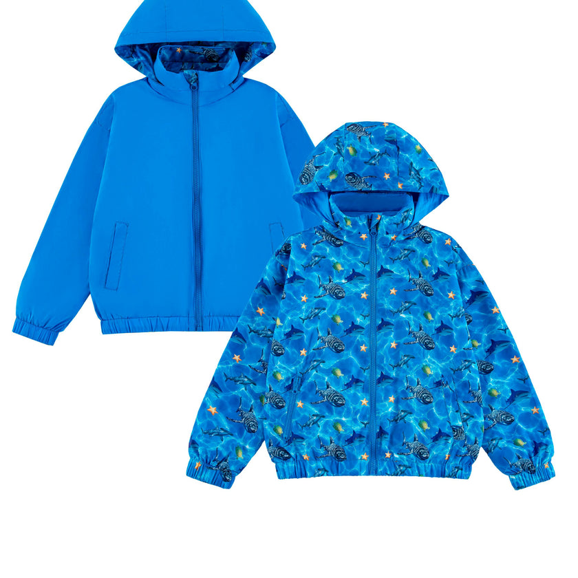 Max Reversible Rain Jacket Windbreaker, Sharks