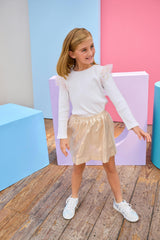 Metallic Elastic Waist Pull-On Circle Skirt