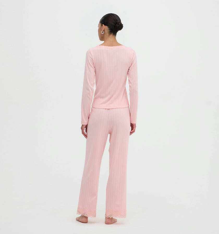 The Filippa Pointelle Pajama Set - Ballet Pink