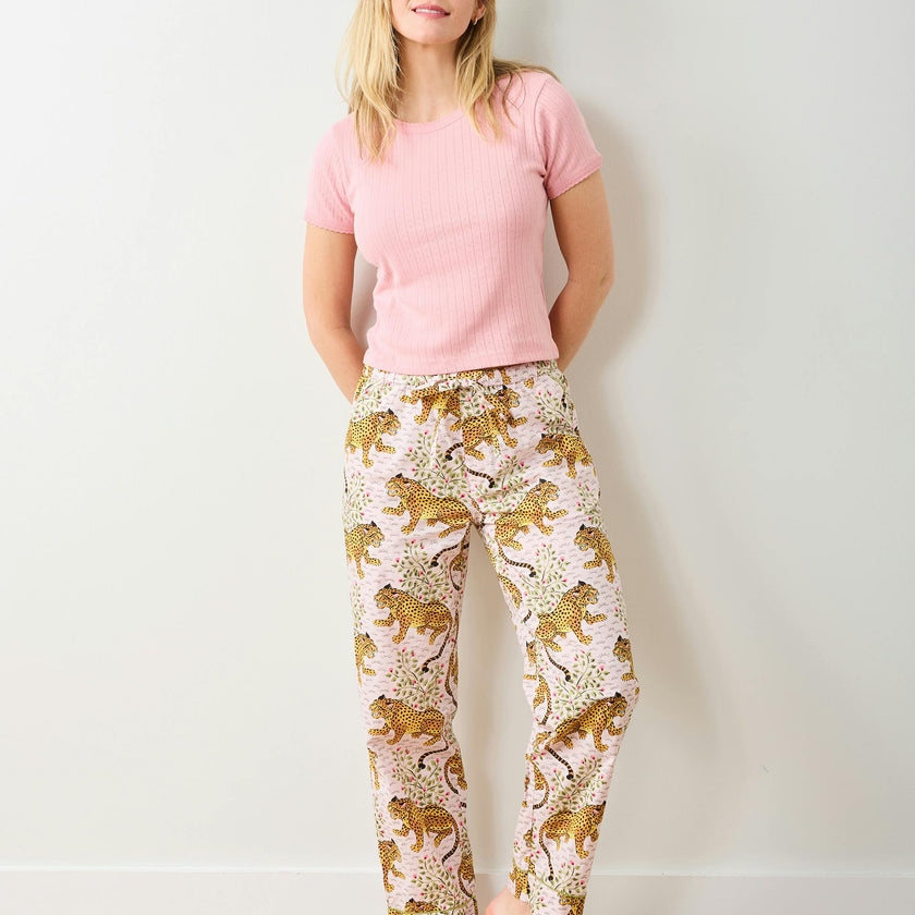 Pointelle Short Sleeve Tee - Pink Gemstone