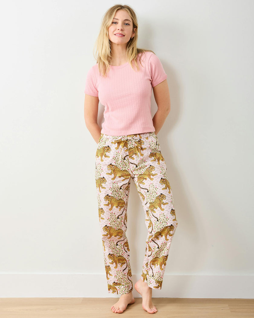 Pointelle Short Sleeve Tee - Pink Gemstone