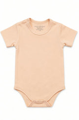 Peach Short Sleeve Bodysuit in Pima Cotton