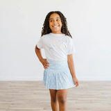 Floral & Bow Watercolor Short Sleeve T-Shirt - White