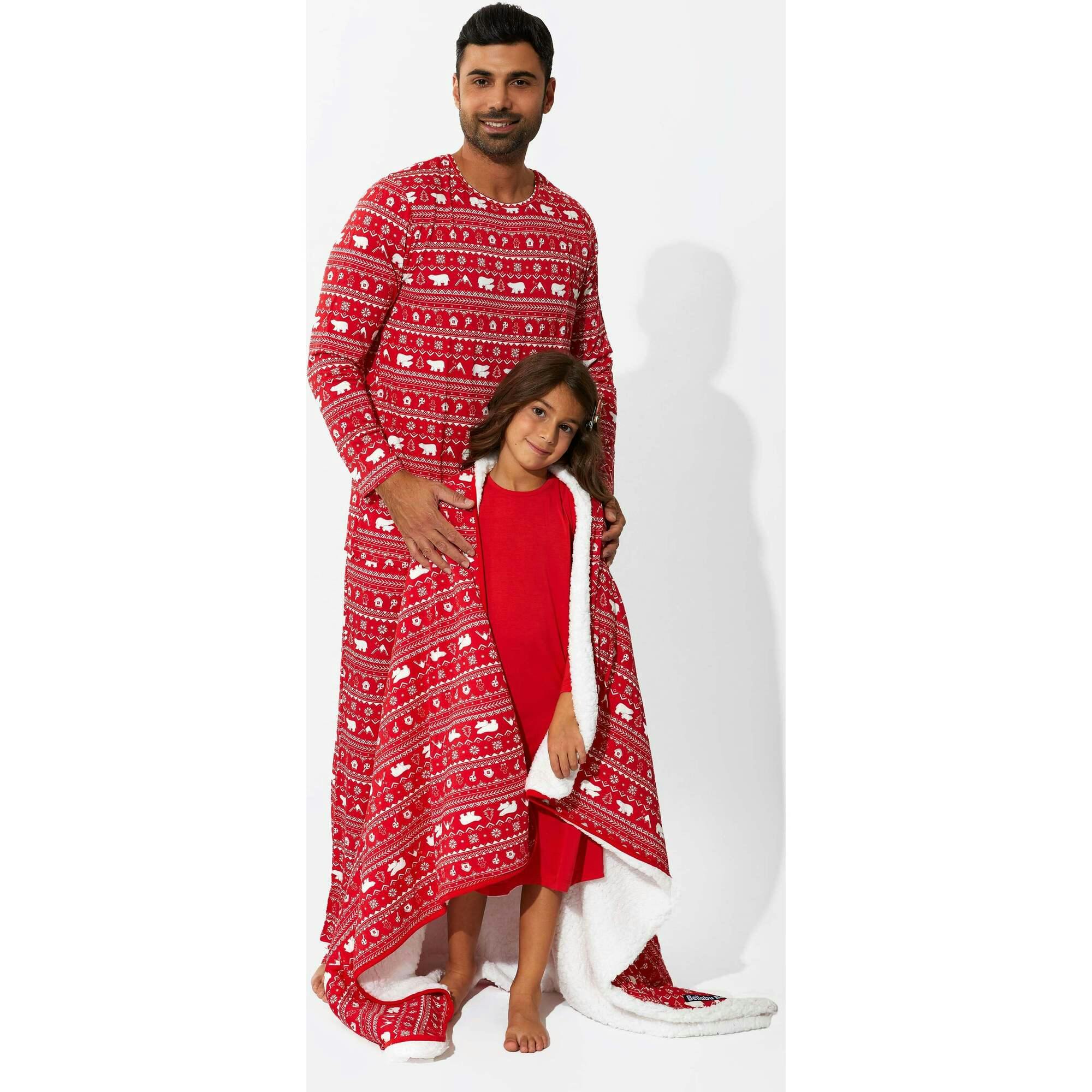 Polar Isle Red Bamboo Men's Pajama Set