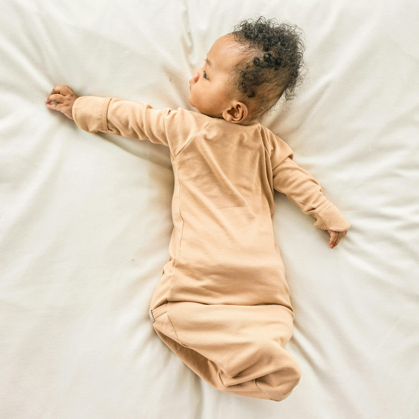 24 HOUR CONVERTIBLE GOWN | SANDSTONE — Bamboo Organic Cotton Blend, Preemie–6M