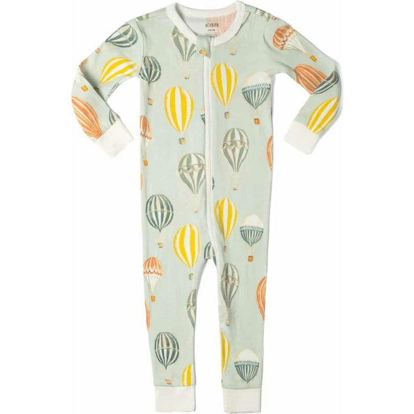 Vintage Balloons Organic Cotton Zipper Pajama
