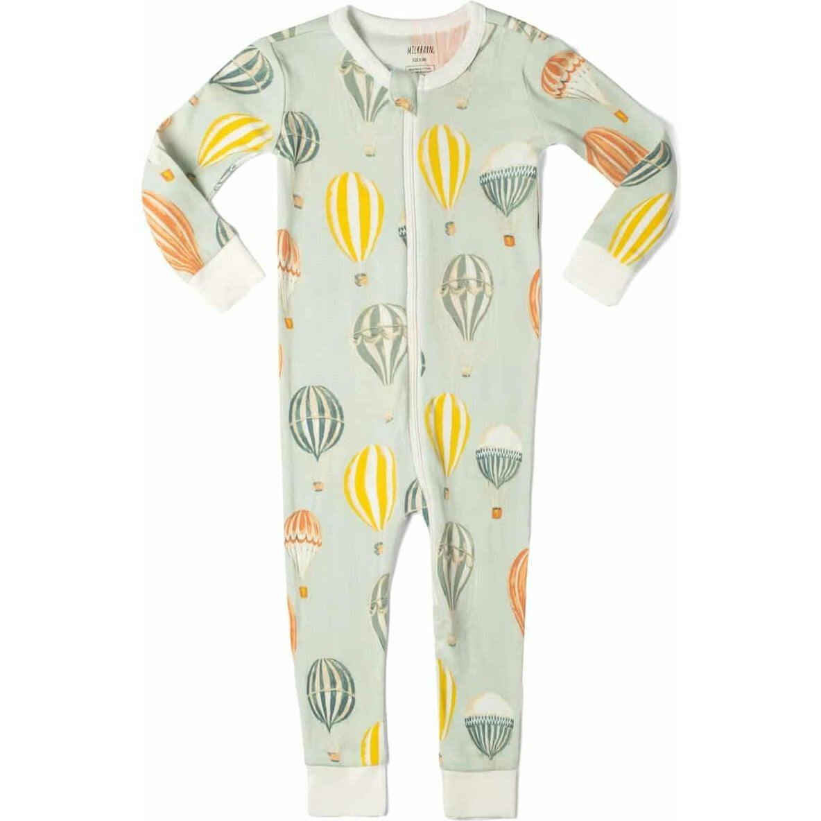 Vintage Balloons Organic Cotton Zipper Pajama