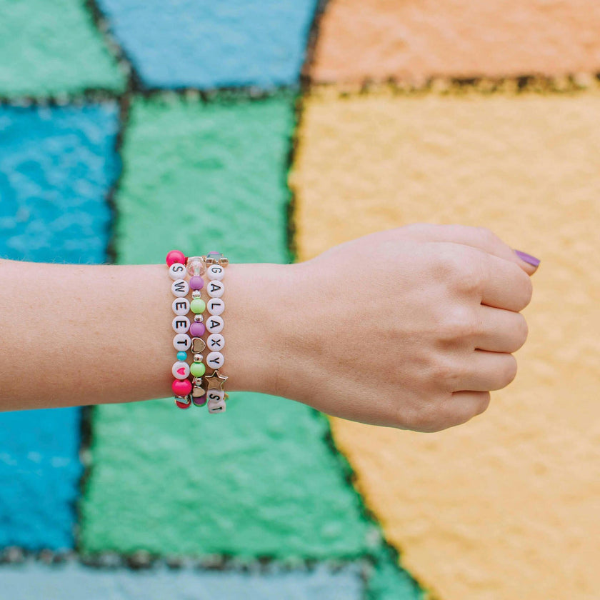 Block ‘N Rock Bracelets Kit - Create 4 Unique Letter Charm Bracelets