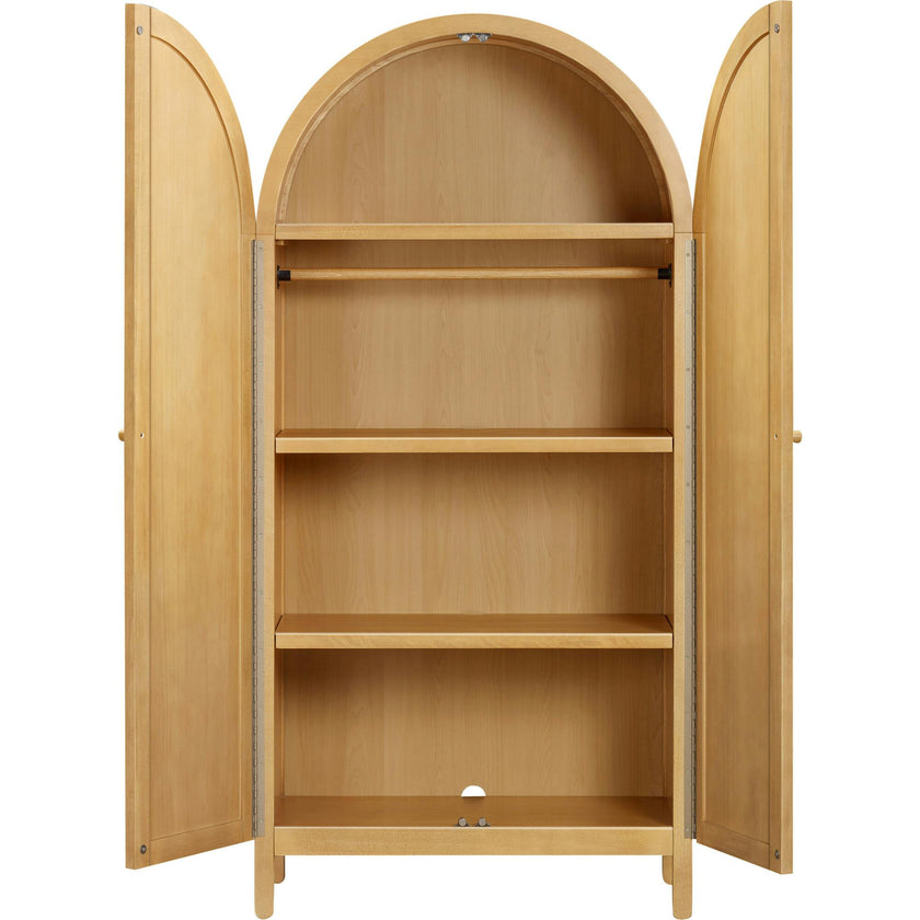 Bondi Cane Assembled Armoire in Honey