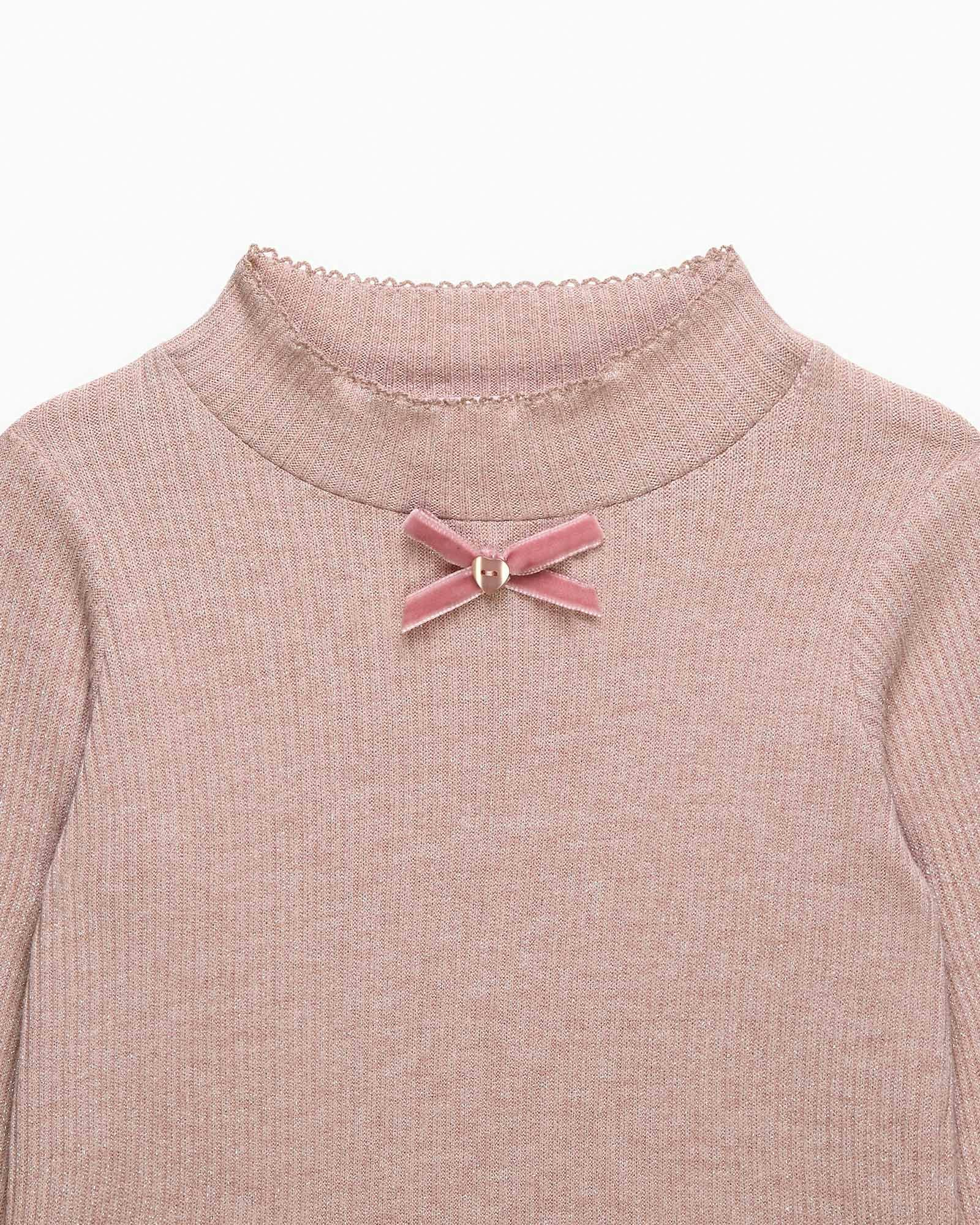 Button & Bow Sparkle Knitted Top