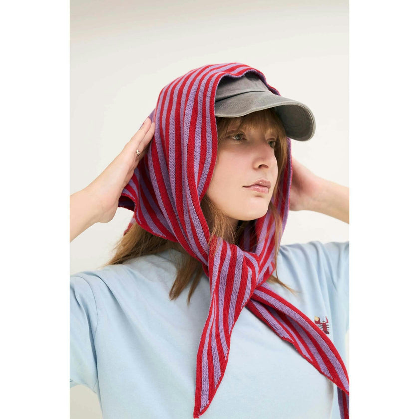 women's wool blend scarf - berry bloom