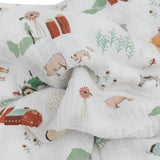 Cotton Muslin Swaddle Blanket 3 Pack - Farmyard