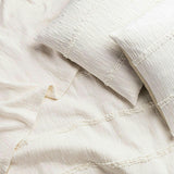 White Fringe Bedspread & Sham Set, Beige