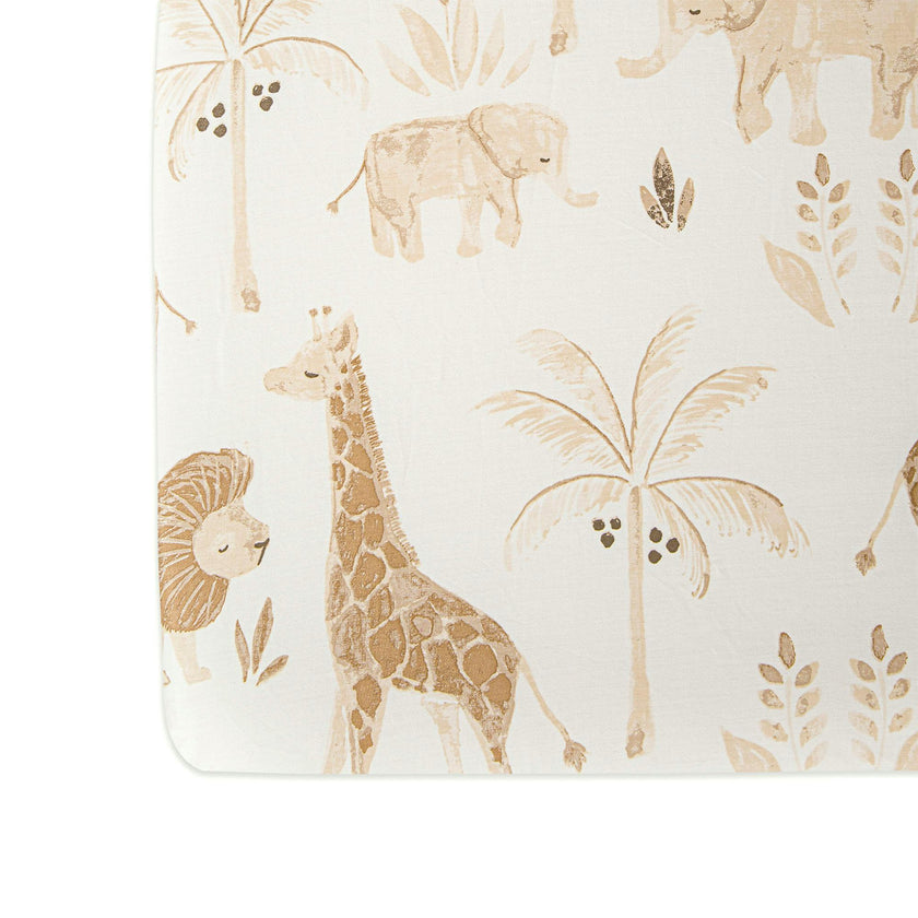 Kendi Safari Animal Cotton Fitted Crib Sheet