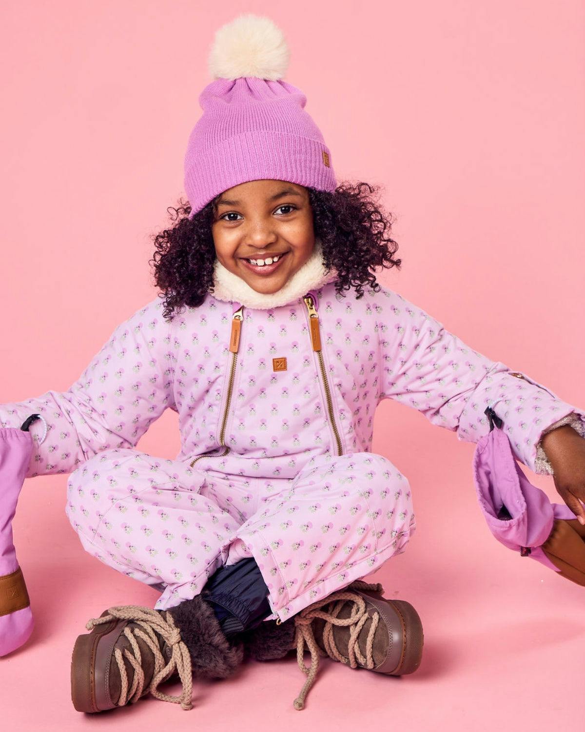 Kids Snowsuit in Pink Marigold