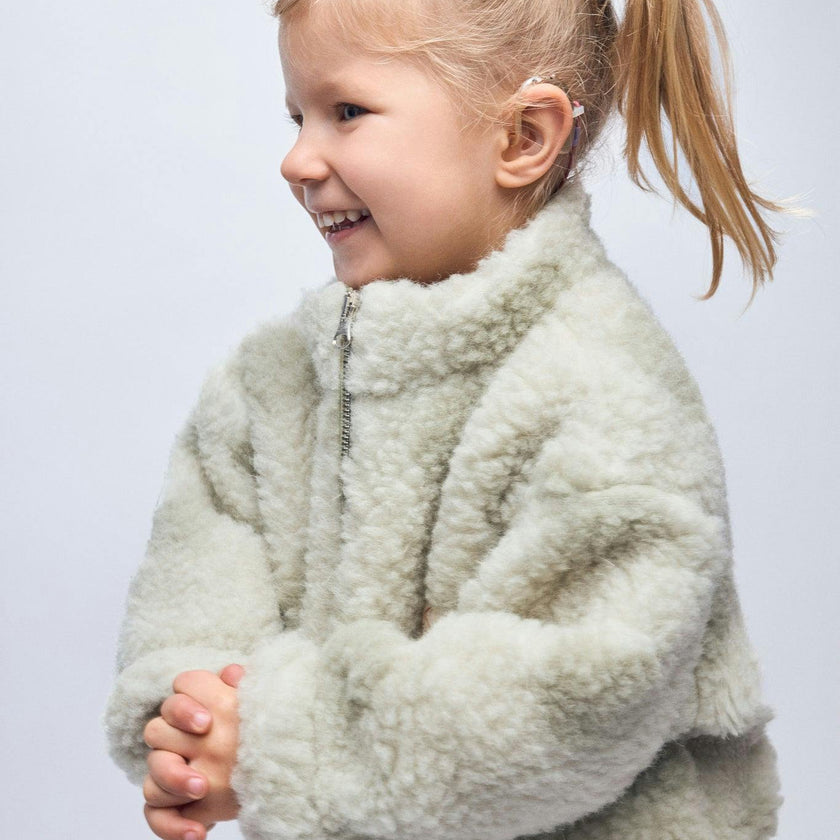 children's merino wool bomber jacket - polka dots