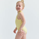 girls buttercream stripe tie knot one piece