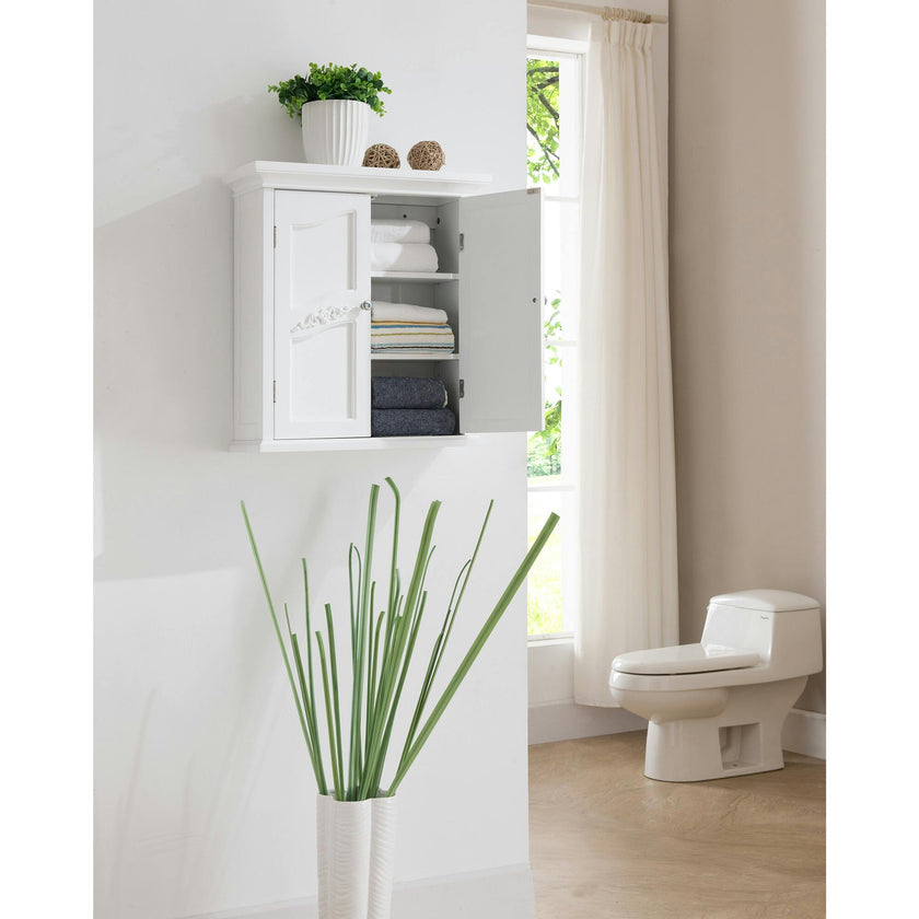 Versailles Wooden Wall Cabinet with 2 Shelves